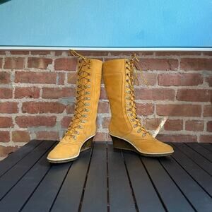 Vintage Timberland 14” Spring Point Lace-Up Wedge Boot